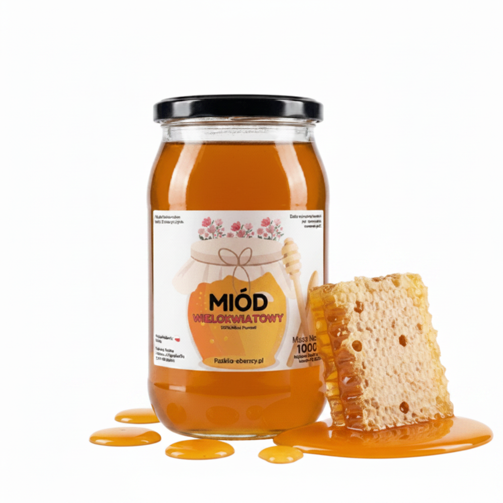 Miód Wielokwiatowy z plastrem miodu