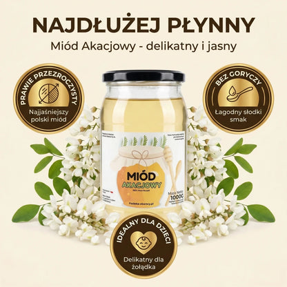 Miód Akacjowy 1000g - Pasieka Obarscy