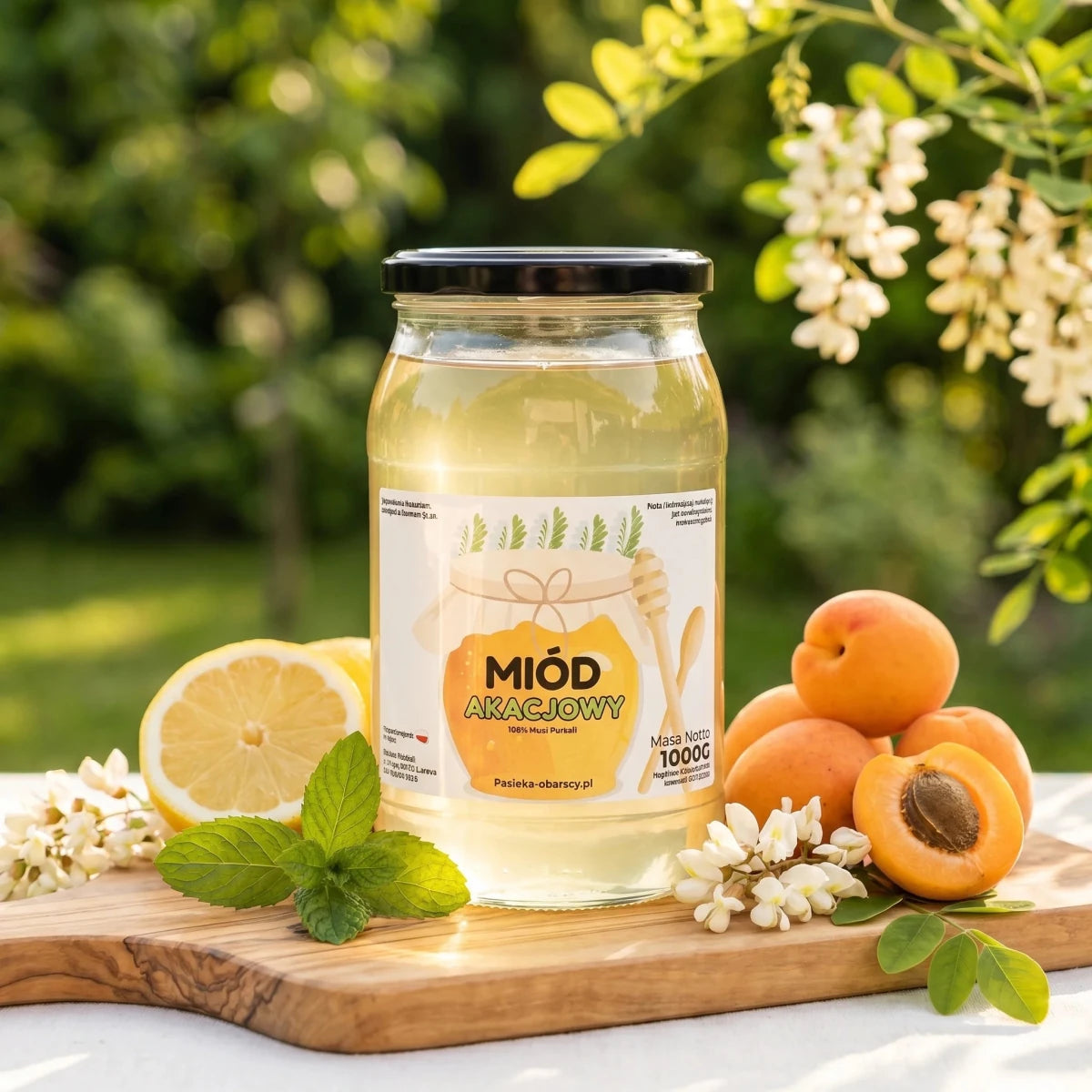 Miód Akacjowy 1000g - Pasieka Obarscy