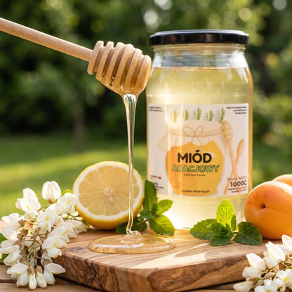 Miód Akacjowy 1000g - Pasieka Obarscy