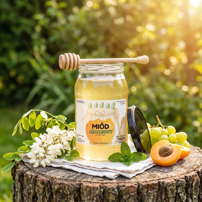 Miód Akacjowy 1000g - Pasieka Obarscy