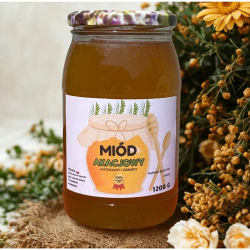 Miód Akacjowy 1000g - Pasieka Obarscy