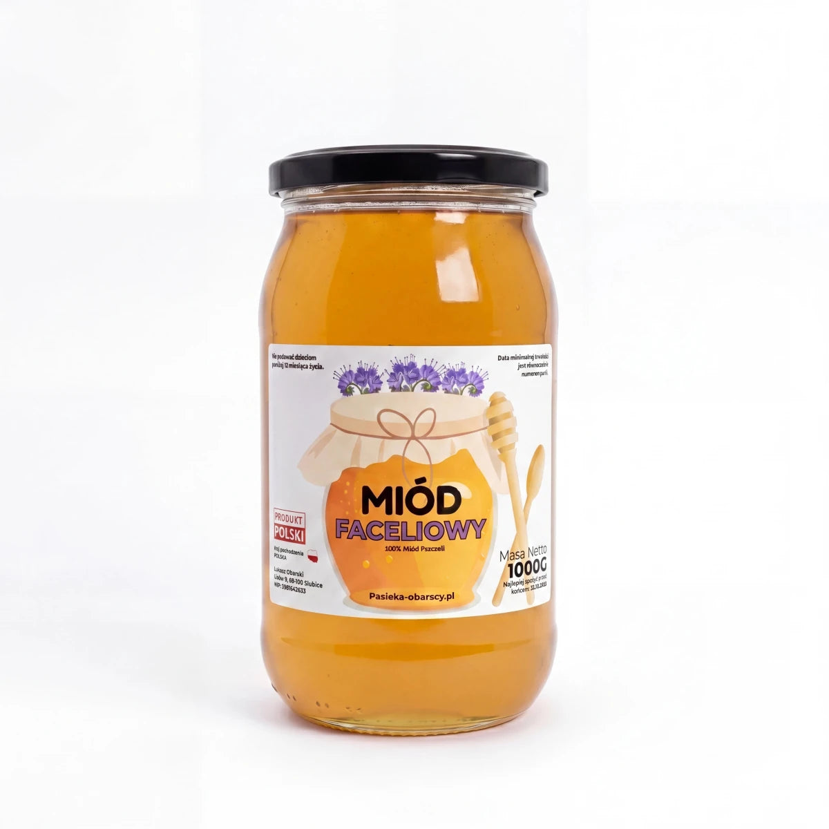 Miód Faceliowy 1000g - Pasieka Obarscy