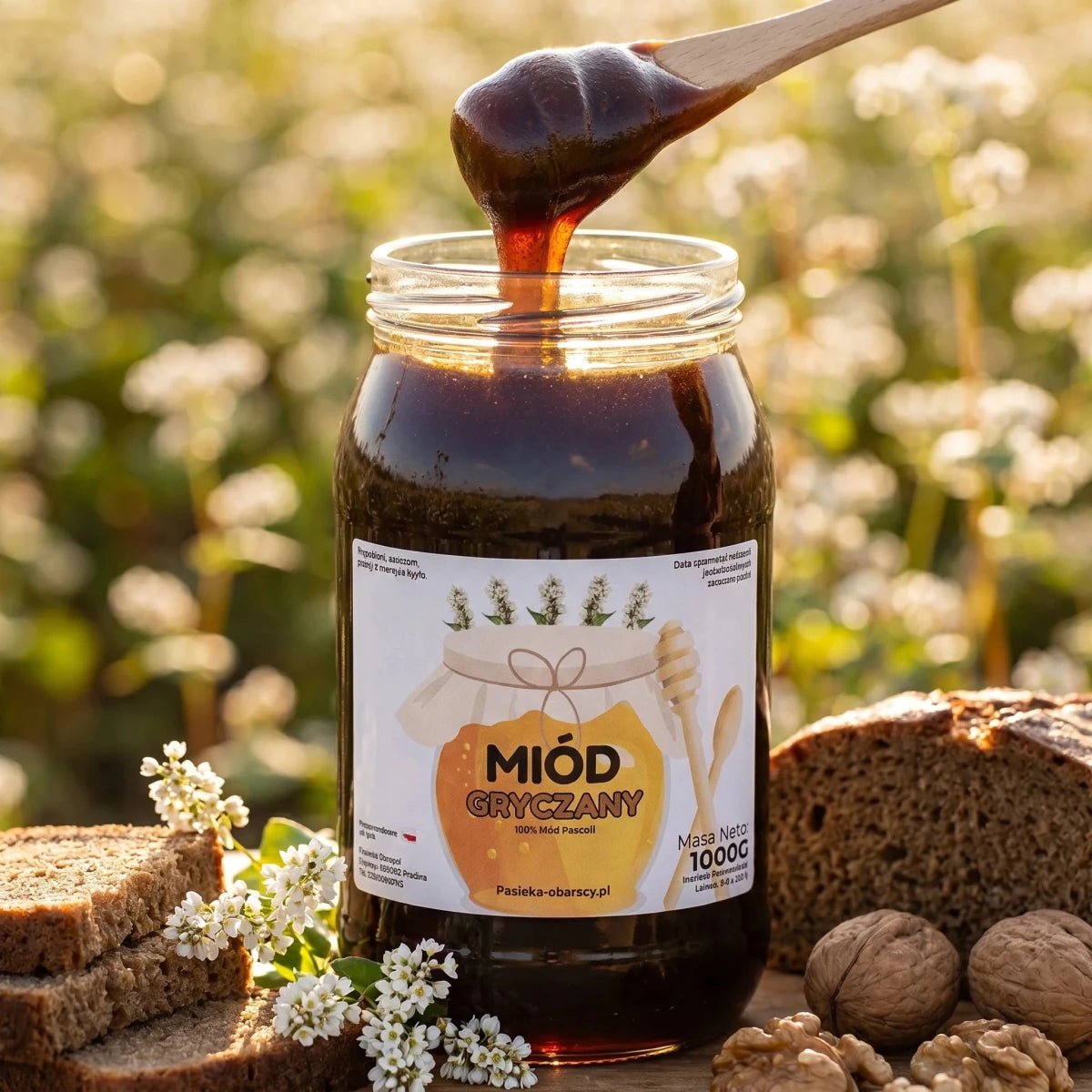 Miód Gryczany 1000g - Pasieka Obarscy