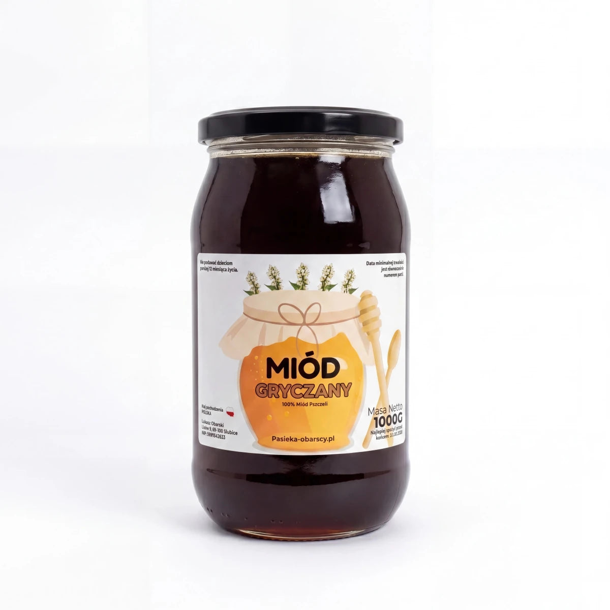 Miód Gryczany 1000g - Pasieka Obarscy