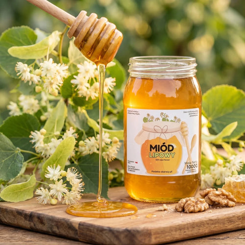 Miód Lipowy 1000g - Pasieka Obarscy