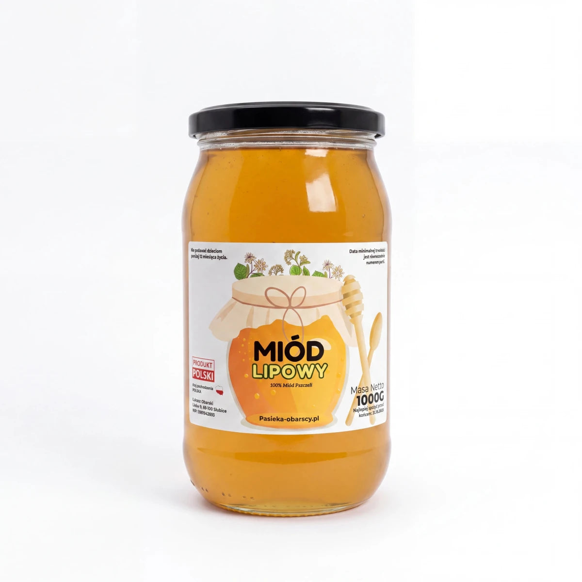 Miód Lipowy 1000g - Pasieka Obarscy