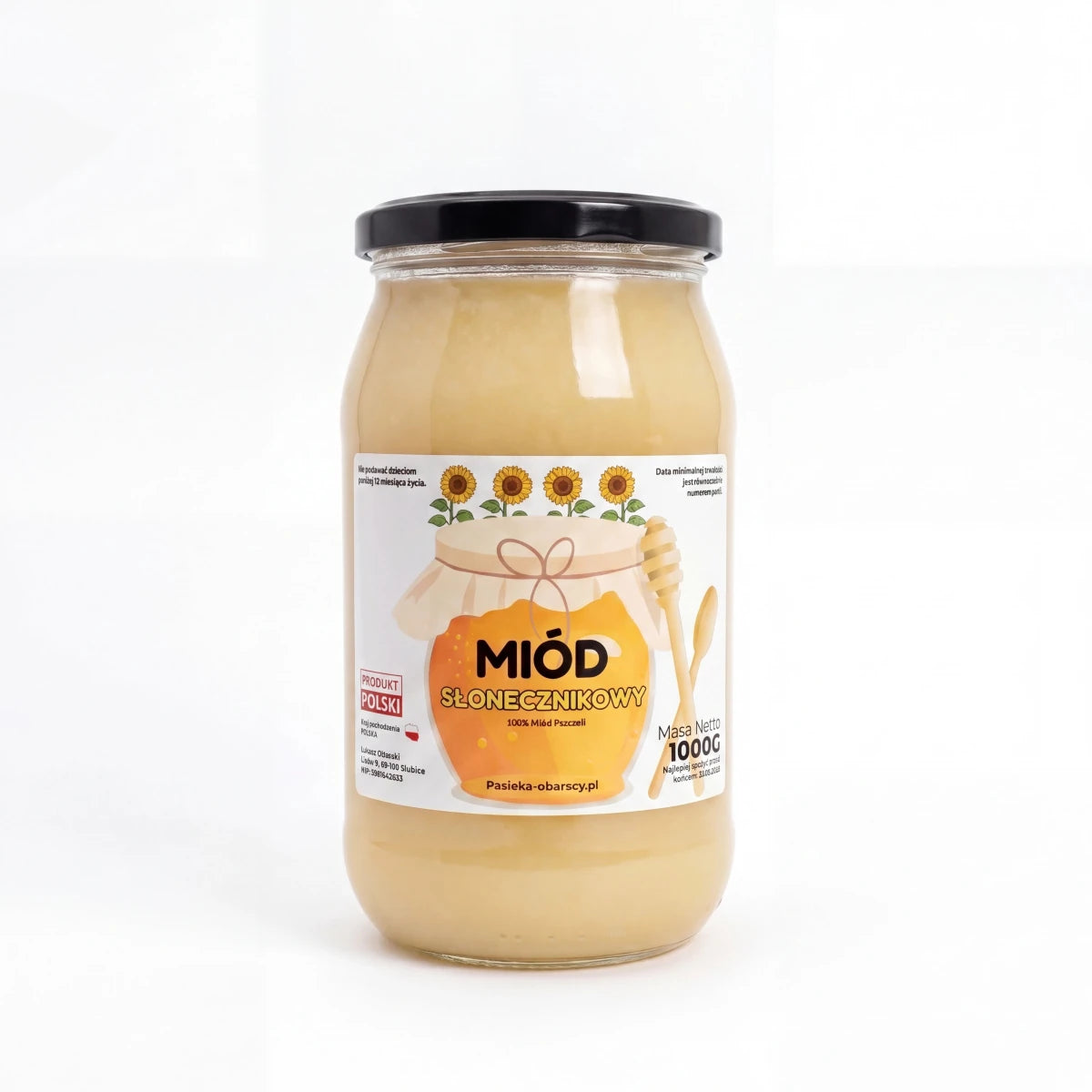 Miód Słonecznikowy 1000g - Pasieka Obarscy