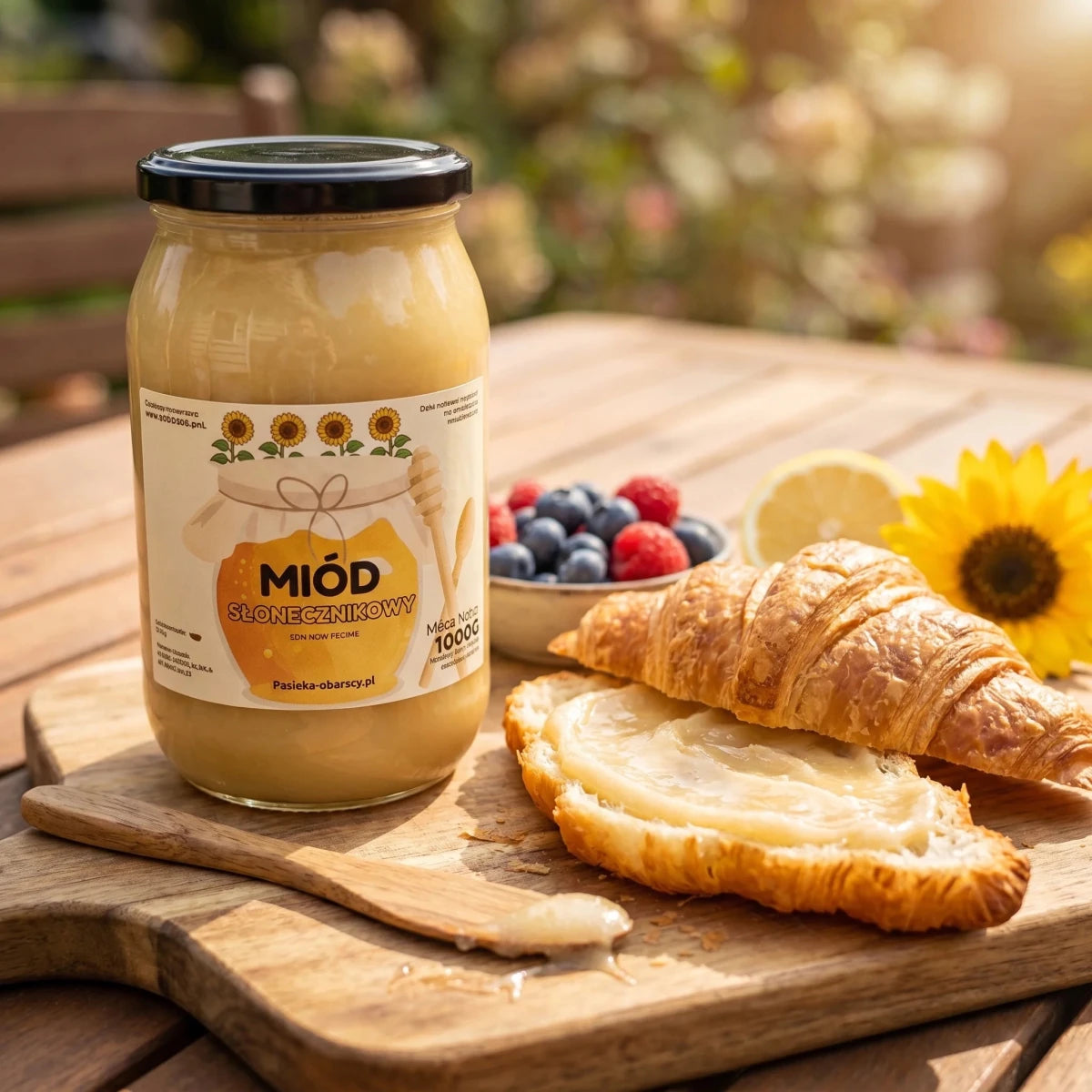 Miód Słonecznikowy 1000g - Pasieka Obarscy