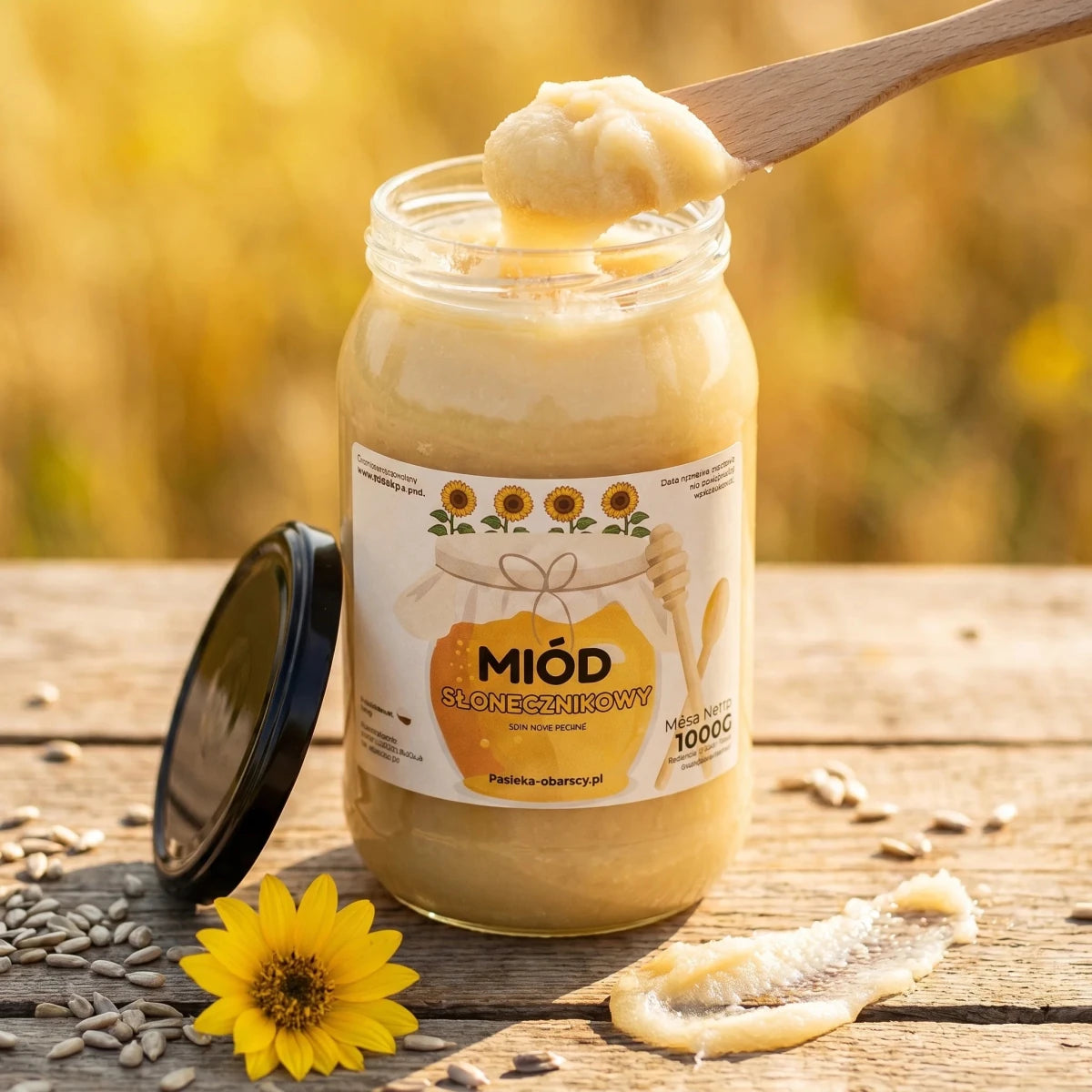 Miód Słonecznikowy 1000g - Pasieka Obarscy