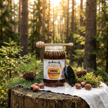 Miód Spadziowy Iglasty 1000g - Pasieka Obarscy
