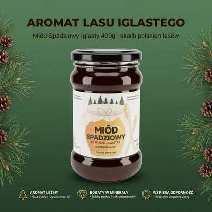 Miód Spadziowy Iglasty 400g - Pasieka Obarscy