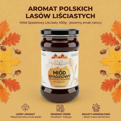 Miód Spadziowy Liściasty 400g - Pasieka Obarscy
