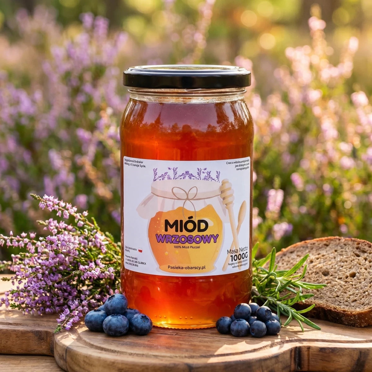 Miód Wrzosowy 1000g - Pasieka Obarscy