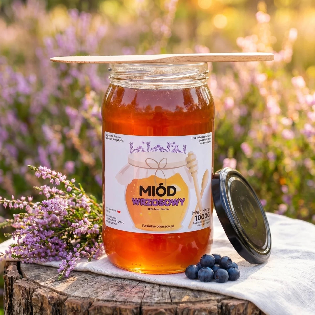 Miód Wrzosowy 1000g - Pasieka Obarscy