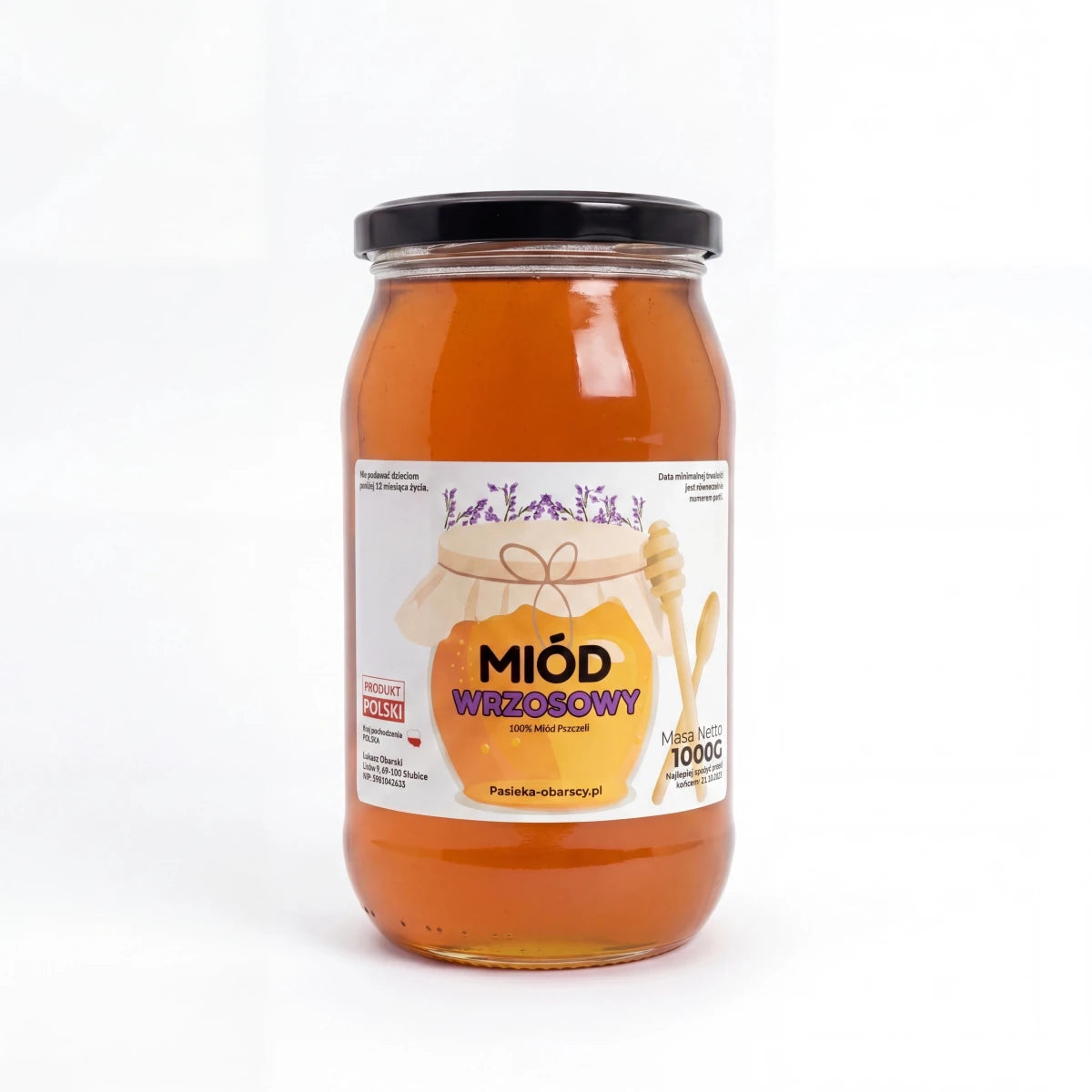 Miód Wrzosowy 1000g - Pasieka Obarscy