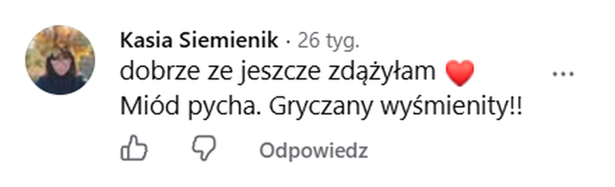 Opinia klienta z Facebooka