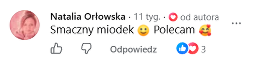 Opinia klienta z Facebooka