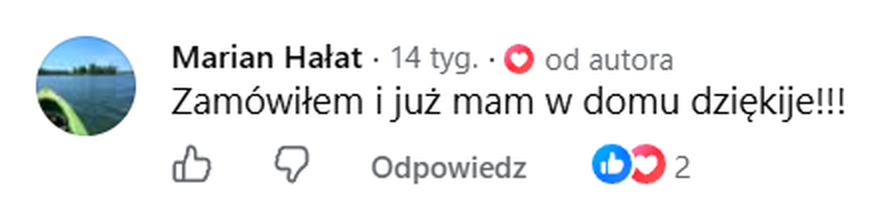Opinia klienta z Facebooka