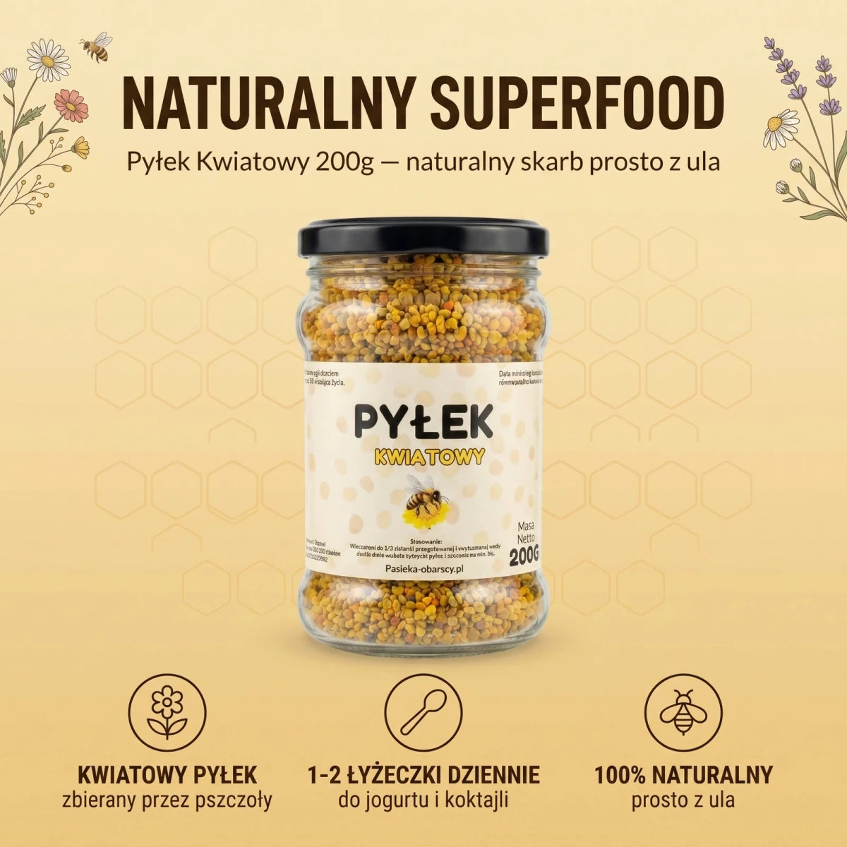 Pyłek Kwiatowy 200g - Pasieka Obarscy