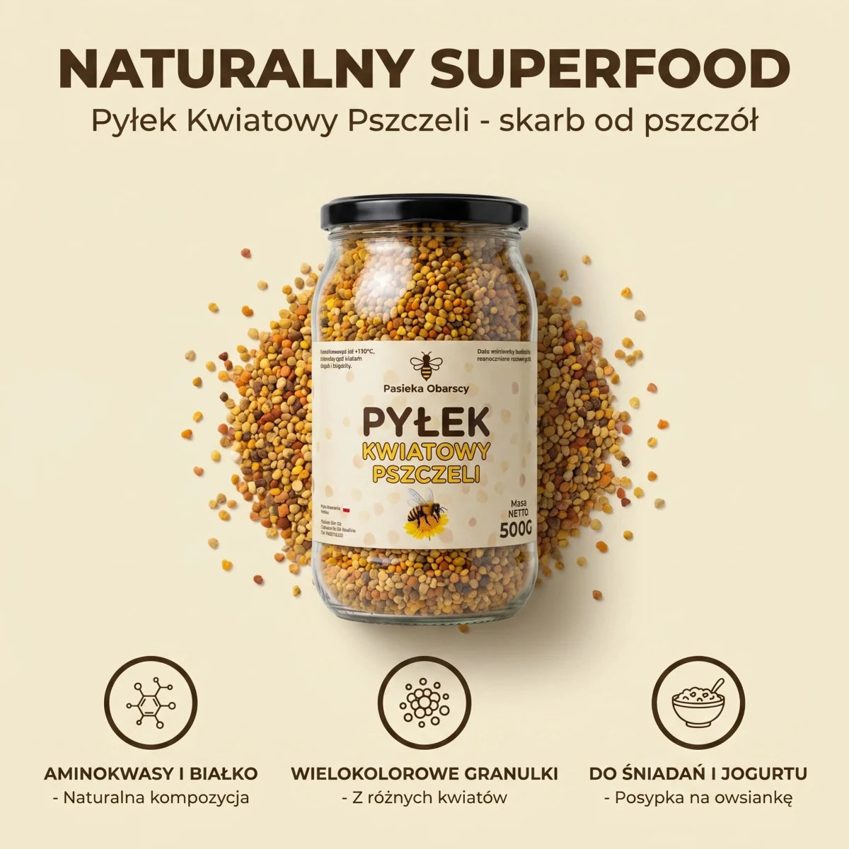 Pyłek Pszczeli 500G - Pasieka Obarscy