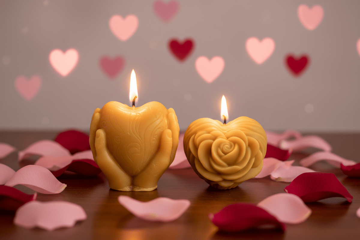 Świeczki z wosku pszczelego - Walentynki - Pasieka Obarscy
