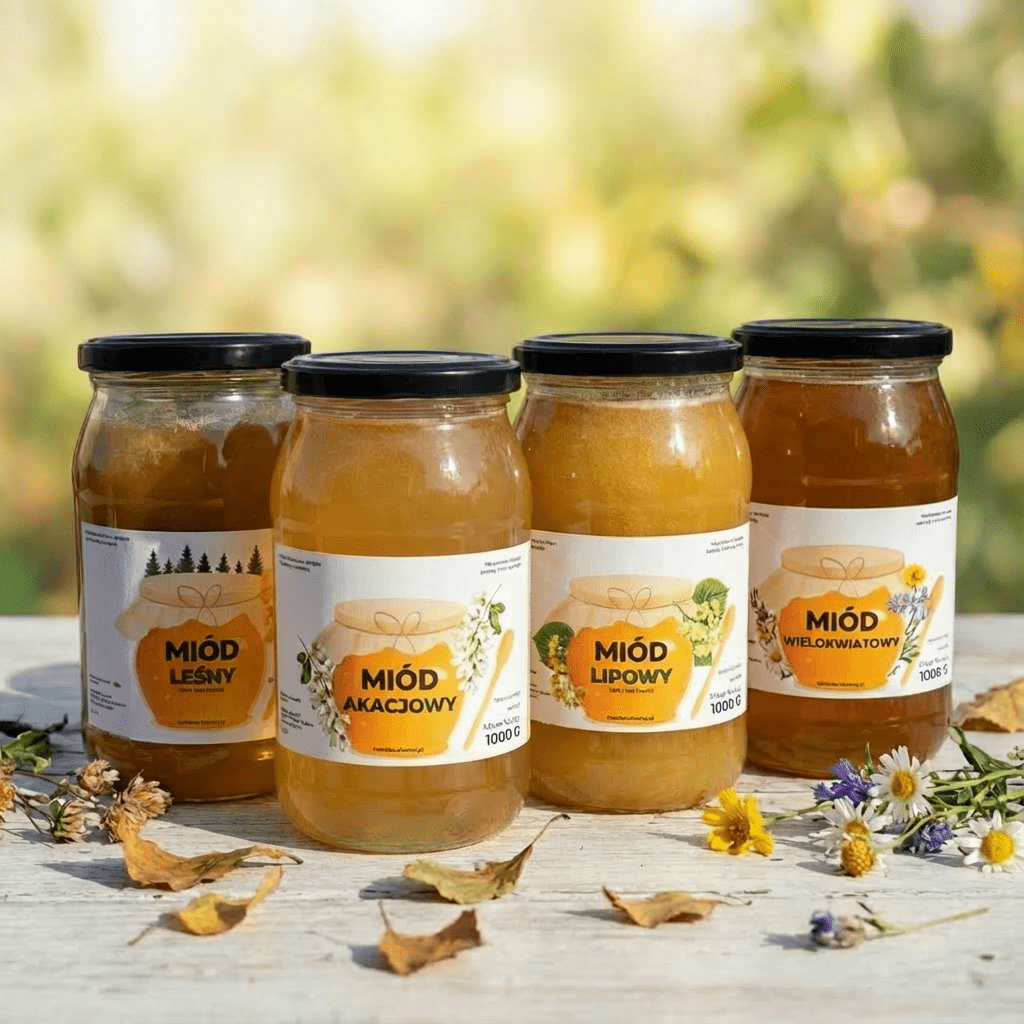 Zestaw Miodów "Klasyka Pasieki" – 4 Miody (Akacja, Lipa, Leśny, Wielokwiat) - Pasieka Obarscy