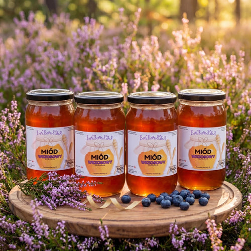 Zestaw Miodów "Królewski Wybór" – 4x 1kg Miód Wrzosowy 👑 (Z Polskich Wrzosowisk) - Pasieka Obarscy
